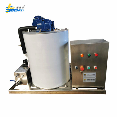 Buy Automatic PLC Control System 1T/day Seawater Flake Ice Evaporator Drum Machine online manufacture