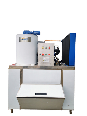 Buy High Quality Material SS304 Stainless Steel 1.5ton/Day Ice Flake Machine Flake Ice Maker with Stainless Steel Ice Bin online manufacture