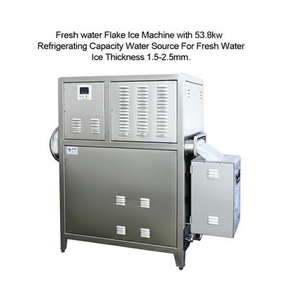 Buy Freshwater Flake Ice Machine with 53.8kw Refrigerating Capacity 10000kg/24h Production and 1.5-2.5mm Ice Thickness online manufacture