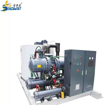 Freshwater Flake Ice Machine with 6.35 kW Refrigerating Capacity and Carbon Steel Evaporator for Air Cooling Condensation