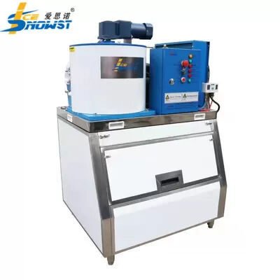 Freestanding Freshwater Flake Ice Machine with 12-17 Minutes Ice Making Speed and Air Cooling Condensation